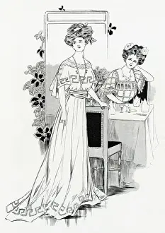 Meander Prints: Simple dining dress 1907