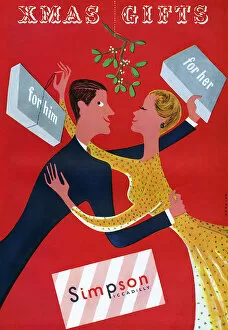 Images Dated 3rd February 2016: Simpson of Piccadilly advertisement, 1950 - Xmas gifts