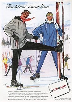 Simpson of Piccadilly advertisement - ski fashion 1956 Simpson of Piccadilly advertisement - ski fashion 1956
