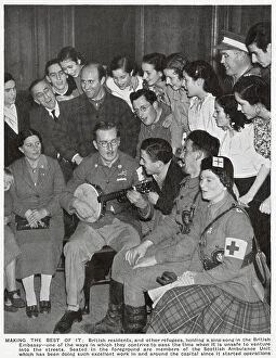 Passed Collection: A sing-song in the British Embassy at Madrid, during the early stages of the Spanish Civil War, 1936