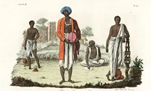 Bernieri Prints: Singer, writer, and vaidya or physician with wood carving