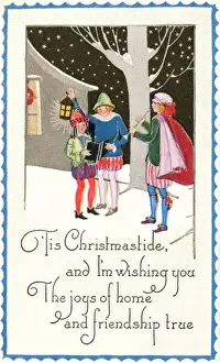 Carols Prints: Singing carols in the snow