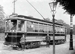 Single deck electric tram, Burnley, Lancashire, early 1900s