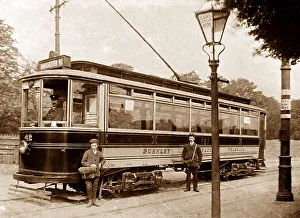 Single deck electric tram, Burnley, Lancashire, early 1900s