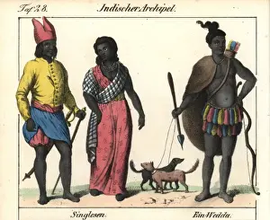 Arrows Prints: Sinhalese man, and indigenous Vedda man from Sri Lanka