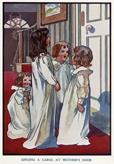 Sining a carol at Mothers door by Charles Robinson