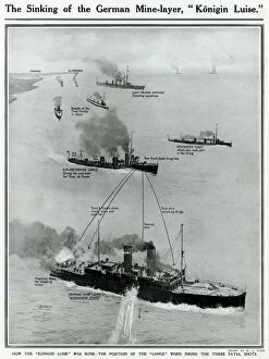 Sinking of German ship, Konigin Luise, by G. H. Davis