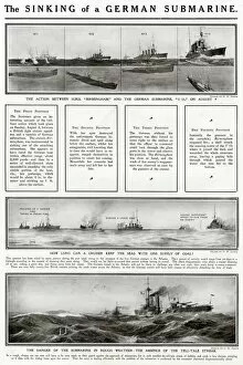 Absence Gallery: Sinking of a German submarine by G. H. Davis