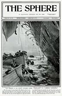 Images Dated 27th April 2012: The sinking of the Lusitania by a German submarine 1915