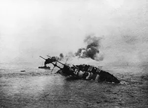 Images Dated 8th November 2011: Sinking of SMS Szent Istvan, Austrian battleship, WW1