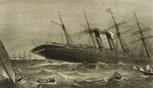 Oregon Prints: Sinking of the steamship Oregon of the Cunard Line