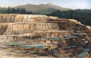 Images Dated 22nd September 2017: Sinter terraces, hot springs - Yellowstone National Park