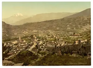 Sion Prints: Sion, general view, Valais, Switzerland