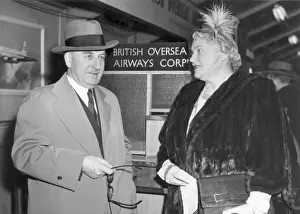 Cobham Prints: Sir Alan and Lady Cobham in the departure lounge