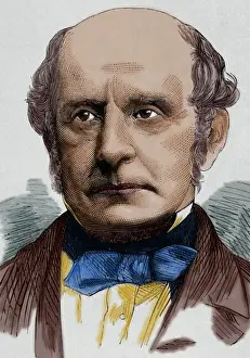 Bald Prints: Sir Alexander Cockburn (1802-1880). Engraving. Colored