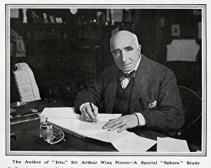 Sir Arthur Wing Pinero in his study