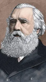Layard Prints: Sir Austen Henry Layard (1817-1894). Portrait. Colored engra