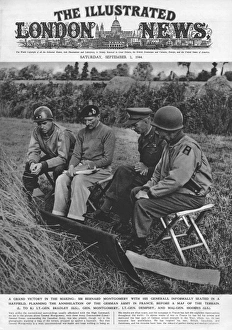 Sir Bernard Montgomery with his generals