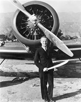 Lockheed Collection: Sir Charles Kingsford Smith in front of his Lockheed Altair