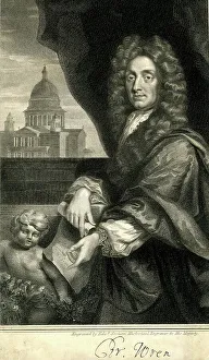 Sir Christopher Wren with St Paul's Cathedral, London