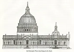 Christopher Prints: Sir Christopher Wrens First Design For St Pauls Cathedral