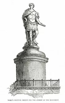 Images Dated 5th May 2021: Sir Christopher Wrens original design to go at the summit of Monument to the Great Fire