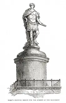 Wrens Prints: Sir Christopher Wrens original design to go at the summit of Monument to the Great Fire