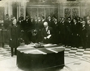Anti Collection: Sir Edward Carson signing against Irish Home Rule