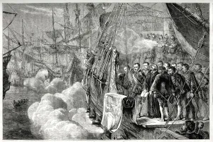 Images Dated 17th August 2021: Sir Francis Drakes burial at sea, near Portobelo, Panama