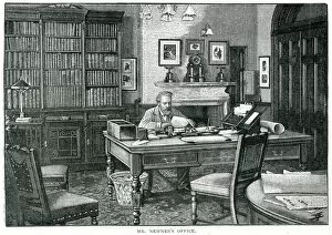 Sir George Newnes - English Publisher - in his office