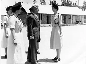 Attention Gallery: Sir George Sinclair inspecting UK policewomen, Cyprus