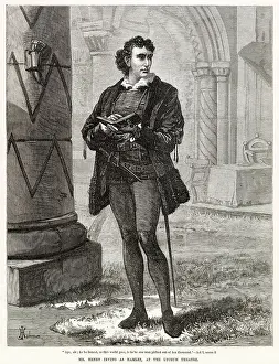 Hamlet Prints: Sir Henry Irving as Hamlet at the Lyceum Theatre. Date: 1874