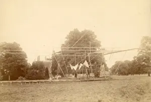Driven Prints: Sir Hiram Maxim operating the valve of the steam engine ?