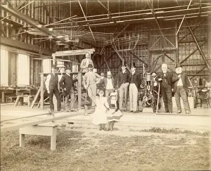 Maxims Prints: Sir Hiram Maxim?s workshop at Baldwyn?s Park, Kent, 1890