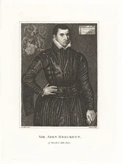 Herts Prints: Sir John Brocket, English noble, guard to Queen Elizabeth I