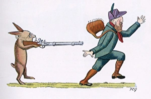 Aims Collection: Sir John Eldon Gorst aims gun at 8th Duke of Devonshire