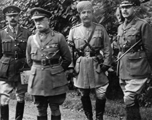Aide Gallery: Sir John French with Aide de Camps at his French HQ