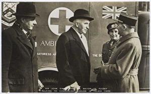 Anglo French Gallery: Sir John Simon and Mayor of Pudsey talk to Commandant Coulon