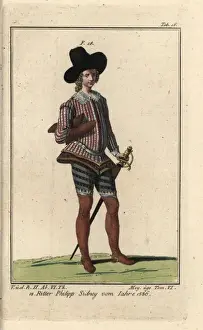 Mittens Prints: Sir Philip Sydney, poet, wearing tight short
