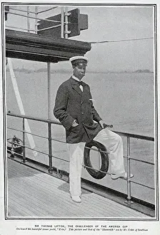 Contest Prints: Sir Thomas Lipton on a yacht
