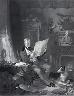 Abbotsford Prints: Sir Walter Scott, Bart. in his study at Abbotsford
