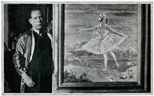 Painters Gallery: Sir William Orpen with painting of Anna Pavlova