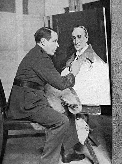 Easel Prints: Sir William Orpen at work on a portrait