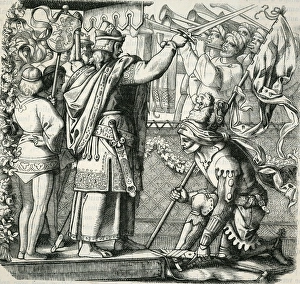 Knighted Gallery: The Sire of Longueval knighting Roland