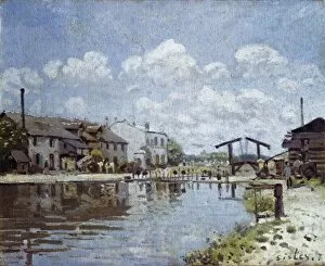 Oils Collection: SISLEY, Alfred (1839-1899). The Canal Saint-Martin