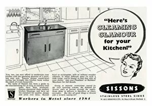 House Wife Gallery: Sissons sinks advertisement, 1950s