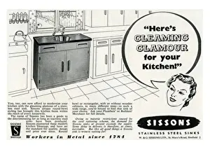 Shining Prints: Sissons sinks advertisement, 1950s