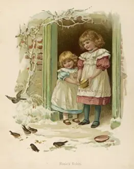 Sisters Feed Birds 1890