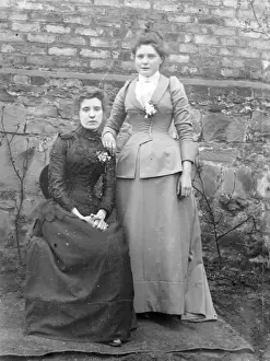 Waisted Prints: Two sisters in a garden, Mid Wales