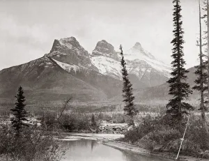 Three Sisters mountains, Canmore, Alberta, Canada, c. 1890